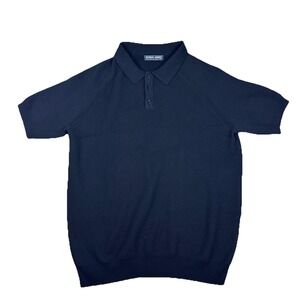 PJ Paul Jones Men Black Knit Polo Shirt Size L Short Sleeve‎ Classic Fit Casual